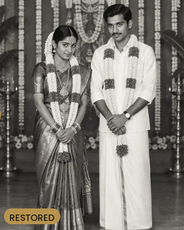 Wedding photo, restored